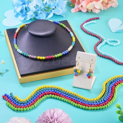 11Strands 11 Colors Electroplate Opaque Glass Beads Strands GLAA-TA0004-34-1
