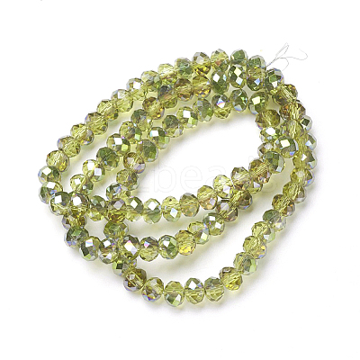 Electroplate Transparent Glass Beads Strands EGLA-A034-T3mm-S17-1
