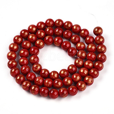 Natural Mashan Jade Beads Strands G-A255-A01-02A-1