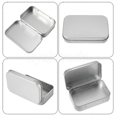 4Pcs Iron Jewelry Storage Boxes with Hinged Lid CON-SP0001-20B-1