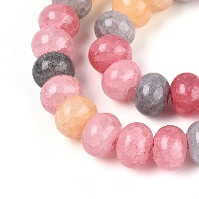Baking Paint Crackle Glass Beads Strands DGLA-N020-01A-03-1