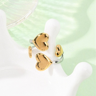 304 Stainless Steel Open Cuff Rings for Women RJEW-K321-01E-1