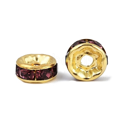 Brass Grade A Rhinestone Spacer Beads RSB038NF-16G-1