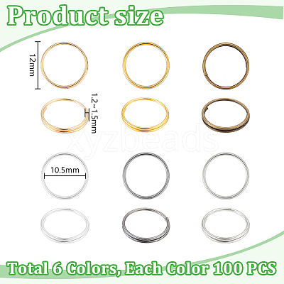 6 Colors Iron Split Rings IFIN-PH0002-28A-1