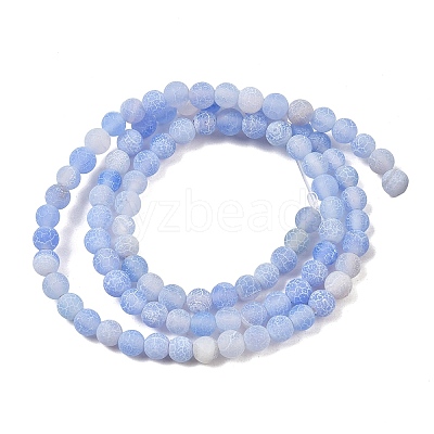 Natural Crackle Agate Beads Strands G-G055-4mm-7-1