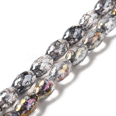 Electroplate Transparent Glass Beads Strand GLAA-G088-06-1