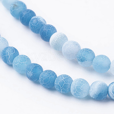Natural Crackle Agate Beads Strands G-G055-4mm-M-1