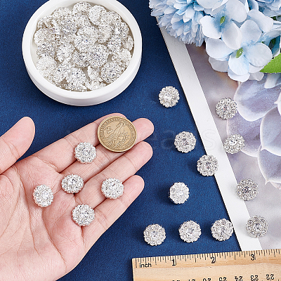 30Pcs 3 Styles 1-Hole Alloy Rhinestone Shank Buttons BUTT-GA0001-44S-1