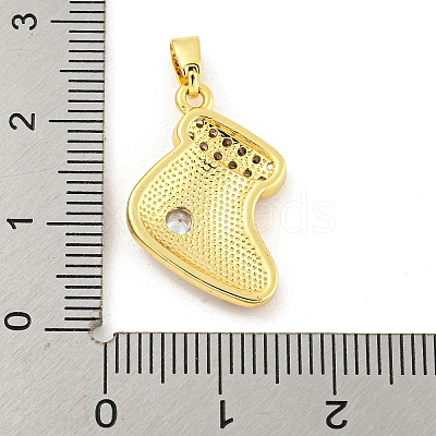 Christmas Brass Micro Pave Cubic Zirconia Pendants KK-H468-02D-02G-1