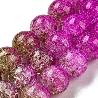 Spray Painted Crackle Glass Beads Strands DGLA-C002-10mm-04-1