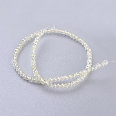 Faceted Rondelle Electroplate Glass Beads Strands X-EGLA-D020-3x2mm-70-1