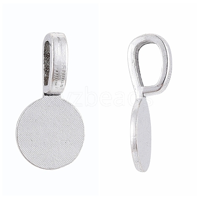 Tibetan Style Alloy Glue On Flat Pad Pendant Bails X-TIBEP-1124-AS-LF-1