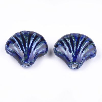 Handmade Porcelain Beads X-PORC-S498-36B-1