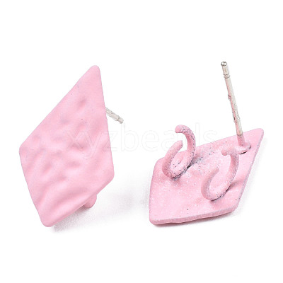 Spray Painted Iron Stud Earring Findings IFIN-N008-013C-1