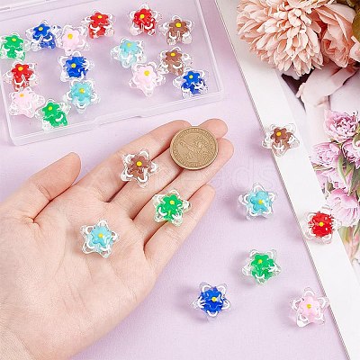 24Pcs 6 Colors Handmade Lampwork Beads LAMP-AR0001-31-1