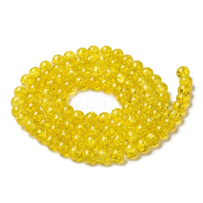 Spray Painted Crackle Glass Beads Strands CCG-Q001-8mm-10-1