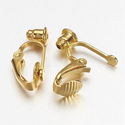 Brass Clip-on Earring Converters Findings X-KK-Q115-G-NF-1