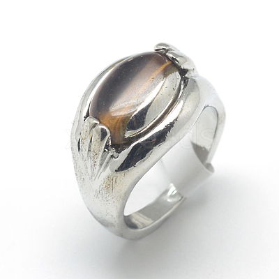 Natural Tiger Eye Rings G-S217-06-B-1