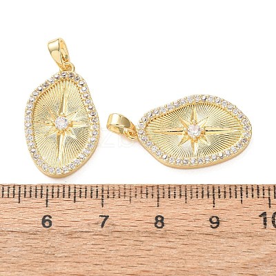 Brass Micro Pave Clear Cubic Zirconia Pendants KK-A304-13G-1