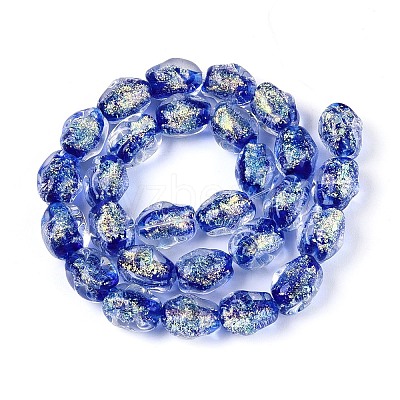 Handmade Foil Glass Beads Strands FOIL-N033-02B-1