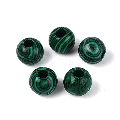 Synthetic Malachite European Beads G-Q602-09C-06-1
