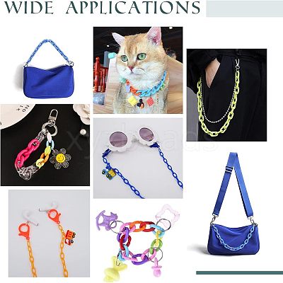 1000Pcs 10 Style Opaque Acrylic Linking Rings FIND-CA0004-84-1