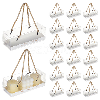 Rectangle Folding Paper & Plastic Storage Boxes with Polyester Rope Handle CON-WH0089-171A-01-1