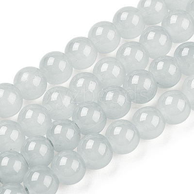 Baking Paint Imitation Jade Glass Round Bead Strands DGLA-Q021-6mm-43-1
