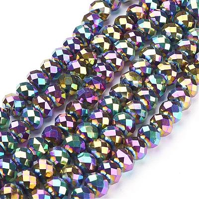 Electroplate Glass Beads Strands GR7X10MMY-M-1