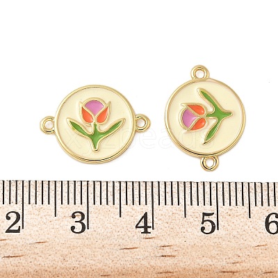 Brass Colorful Enamel Connector Charms KK-C110-10G-1