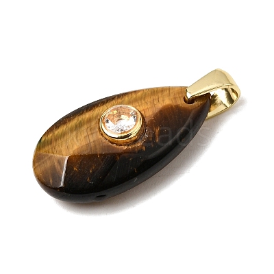 Natural Tiger Eye Pendants G-C282-02H-1