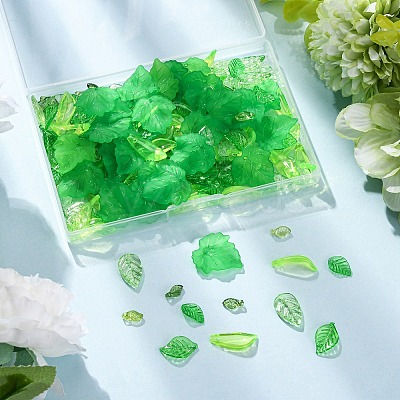 210Pcs 7 Styles Transparent Acrylic Pendants TACR-FP0001-07-1