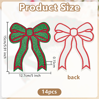 14Pcs Polyester Iron on/Sew On Patches PATC-FG0003-06A-1