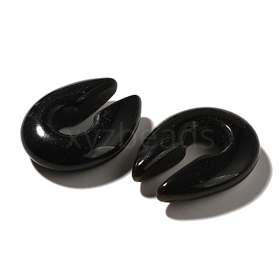 Natural Obsidian Ear Plugs Gauges G-I359-13C-03-1
