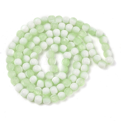 Frosted Crackle Glass Beads Strands GLAA-U001-6mm-M09-1