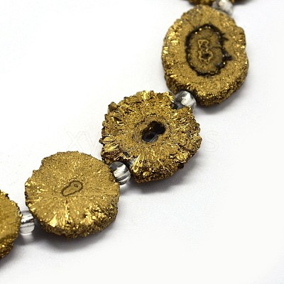 Natural Druzy Quartz Crystal Beads Strands G-F582-A03-1