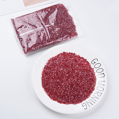 Transparent Colours Luster Glass Bugle Beads SEED-N005-001-A06-1