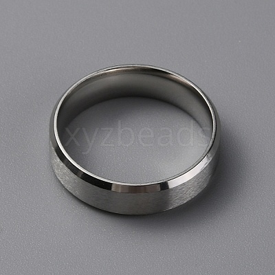 Matte Style 304 Stainless Steel Wide Band Finger Rings for Women Men RJEW-WH0009-14D-P-1