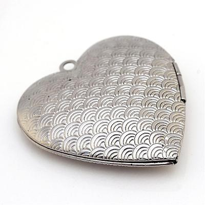 Tarnish Resistant 304 Stainless Steel Photo Locket Pendants STAS-S046-08-1