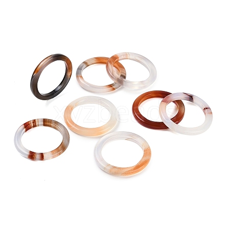 Dyed & Heated Natural Agate Finger Rings for Women RJEW-Z075-01H-1