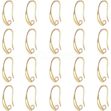 SUPERFINDINGS 40Pcs Brass Earring Hooks KK-FH0004-42-1