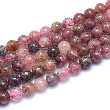 Natural Strawberry Quartz Strands G-G764-41-6mm-1