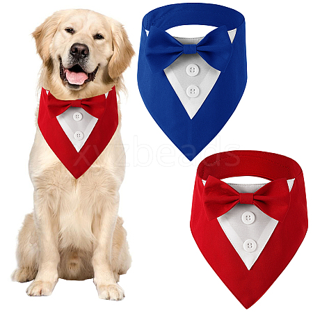 2Pcs 2 Styles Polyester Pet Handkerchi AJEW-CP0008-69A-1