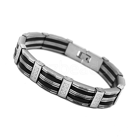 304 Stainless Steel Punk Rock Chain Bracelets for Men WG87BE9-01-1