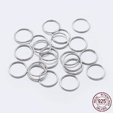 Anti-Tarnish Rhodium Plated 925 Sterling Silver Round Rings STER-F036-03P-0.5x6-1