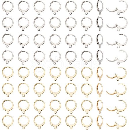  120Pcs 2 Style 304 Stainless Steel Leverback Earring Findings STAS-NB0001-54-1