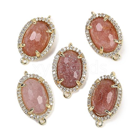 Natural Strawberry Quartz Faceted Oval Links G-B126-07G-07-1