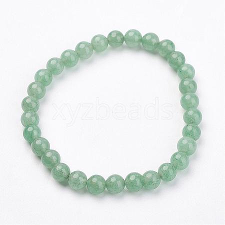 Natural Green Aventurine Stretch Bracelets G-N0270-03-1