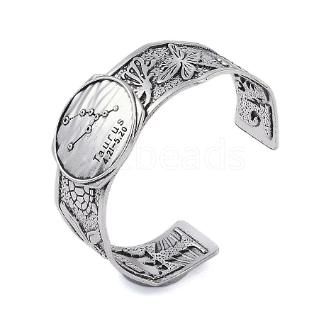 Constellation Alloy Open Cuff Bangles for Women Men LS-BJEW-C064-01AS-05-1