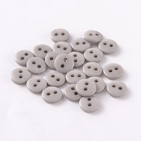 2-Hole Flat Round Resin Sewing Buttons for Costume Design BUTT-E119-14L-05-1